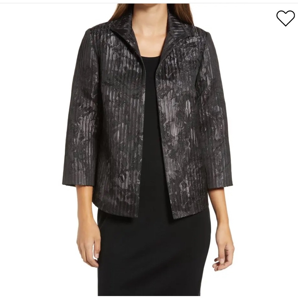 Ming Wang Elegant Black Patterned Jacket EUC SIZE S